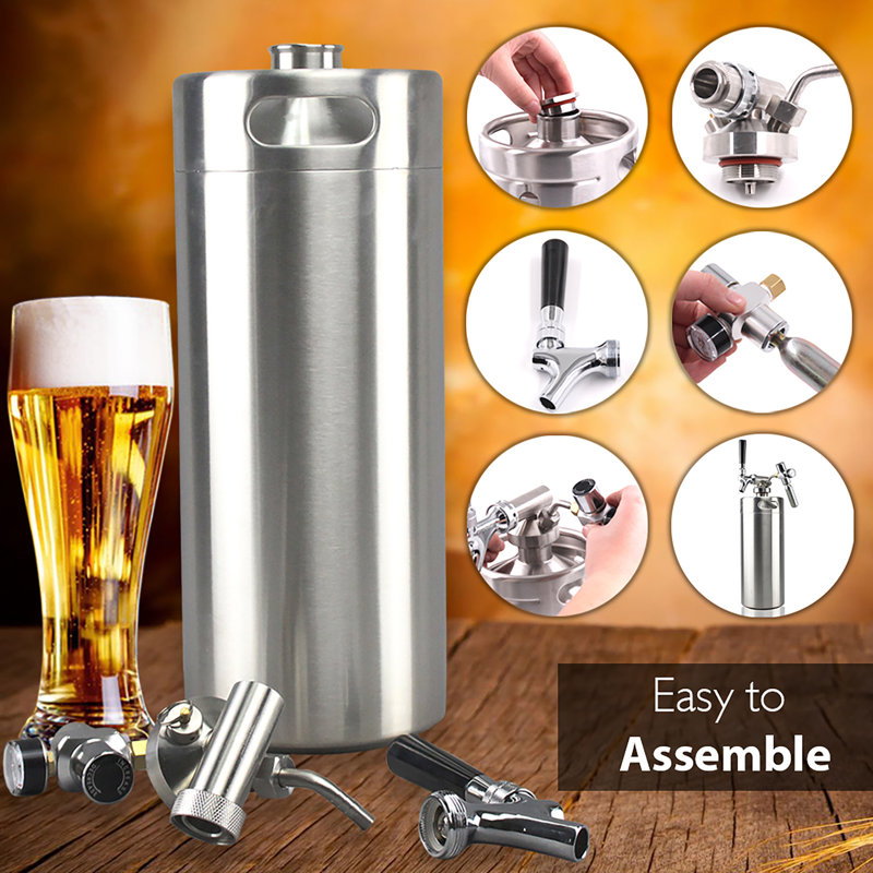 NutriChef 0.176573 Cubic Feet Outdoor Single Tap Mini Keg Countertop Kegerator