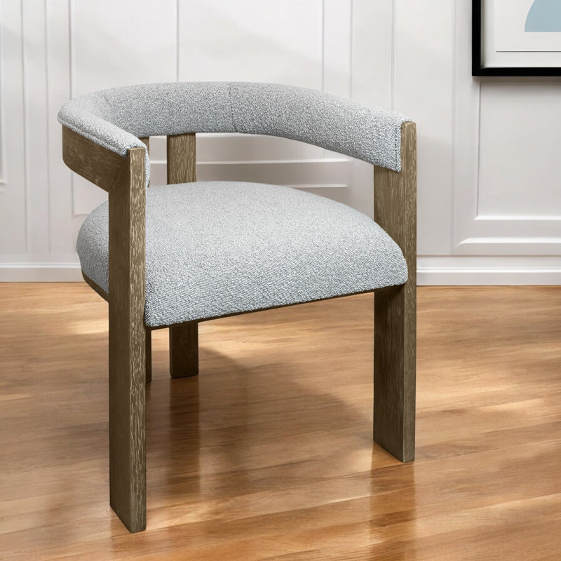 Chaise rembourrée grise et brune, Gris