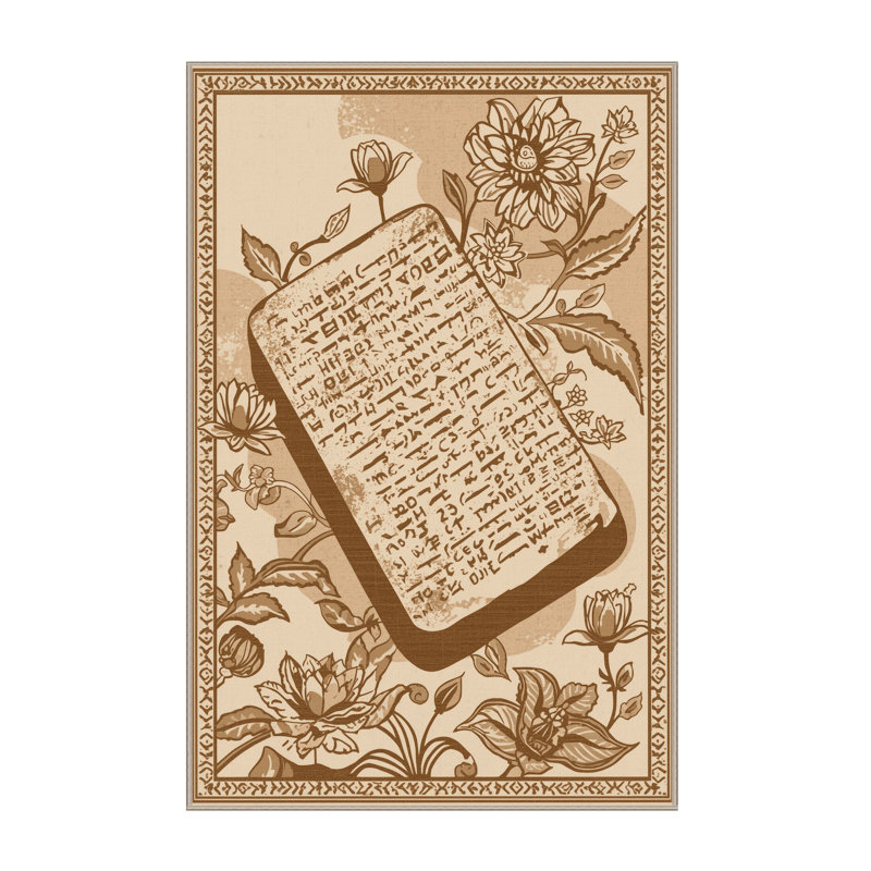 Tapis beige doux moelleux et classique à motif floral Montpelier, 2x4