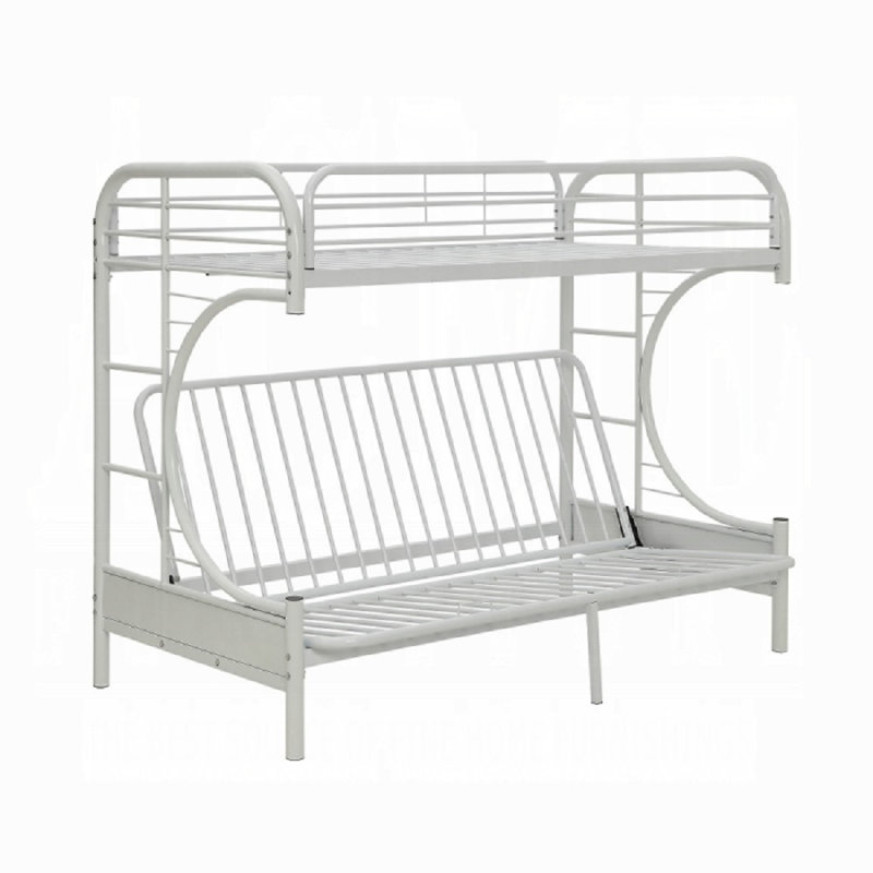 Lit superposé simple Futon Awez, Blanc