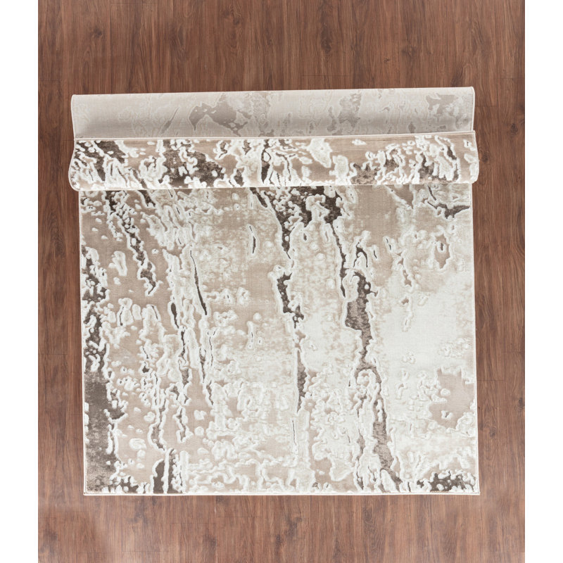 Petra Collection 8' x 10' Multicolor Abstract Synthetic Area Rug