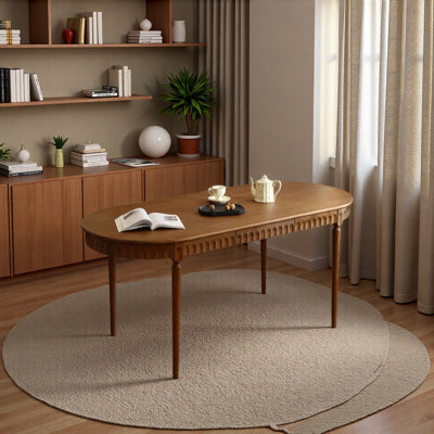 Oval Vintage Durable Cherry Wood Writing Desk