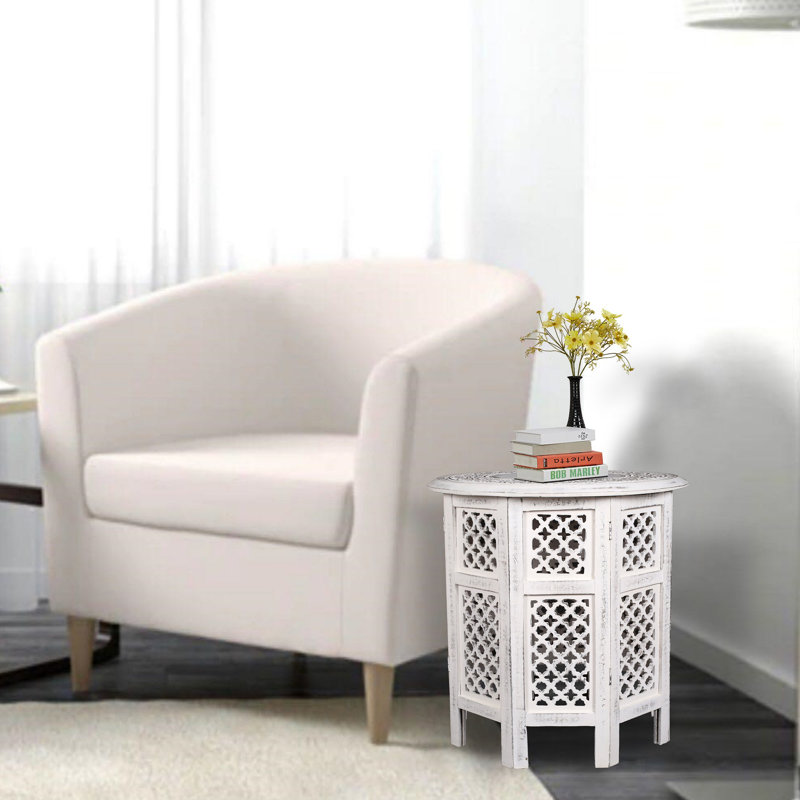 Abbeyville Frame End Table, 54cm H x 54cm W x 54cm D, White