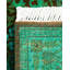 Tapis noué à la main de conception unique Chimel - vert