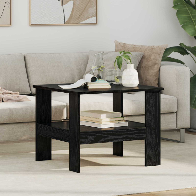 Coffee Table with Storage, Black Oak