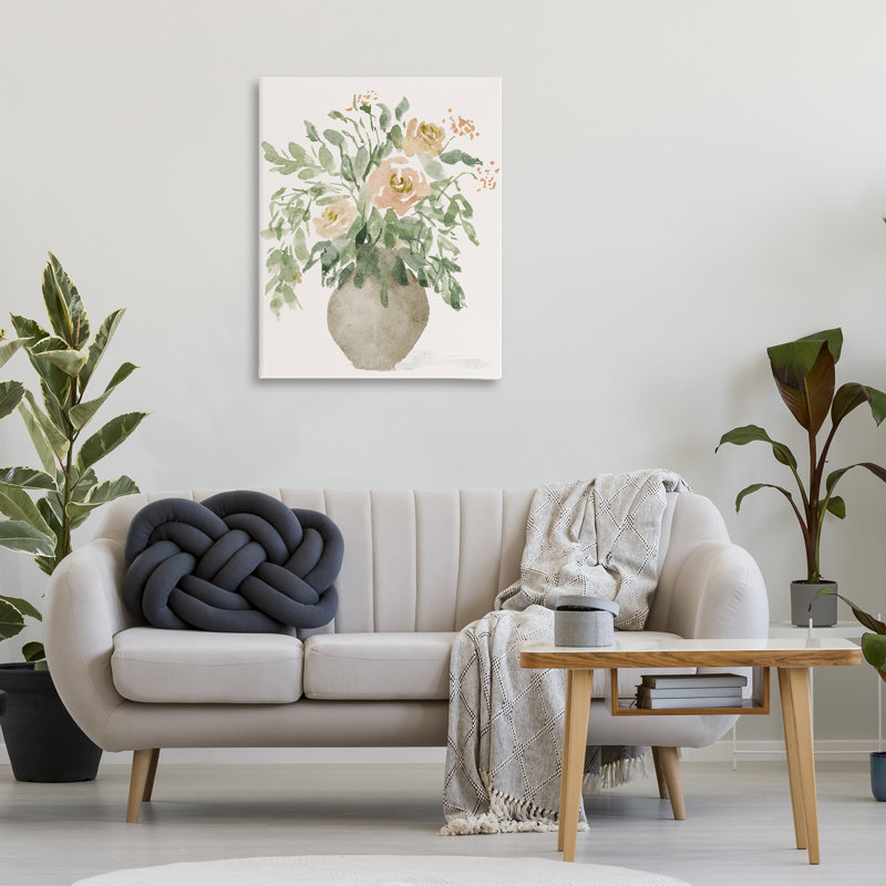 «Peach Roses Bouquet» par Lucille Price, H 40 po x l 30 po
