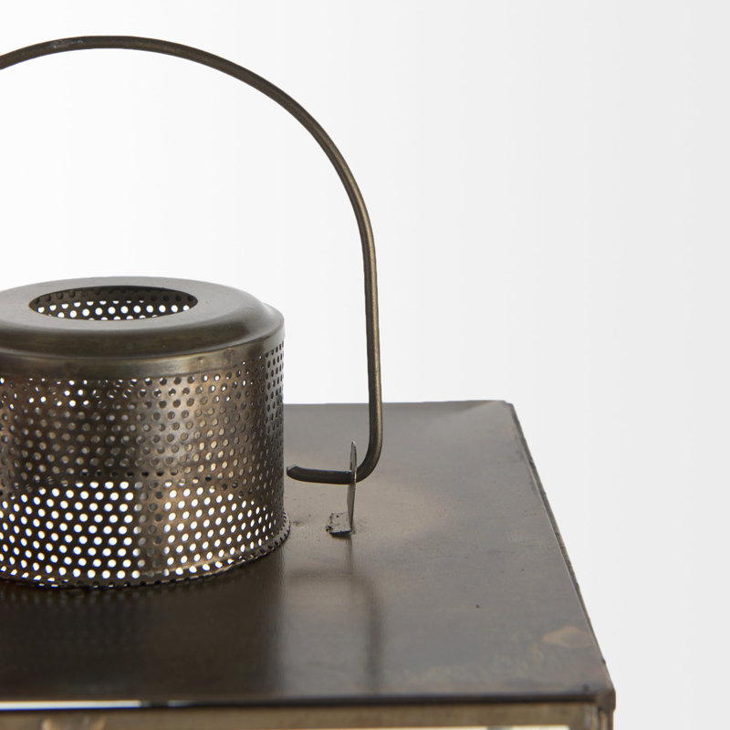 Glass Lantern, 31.1" H x 8.3" W x 8.3" D