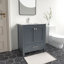 Ensemble de meuble-lavabo autoportant 30 po Anvay en vert forêt avec plateau en marbre de Carrare-1342386984-1467094318