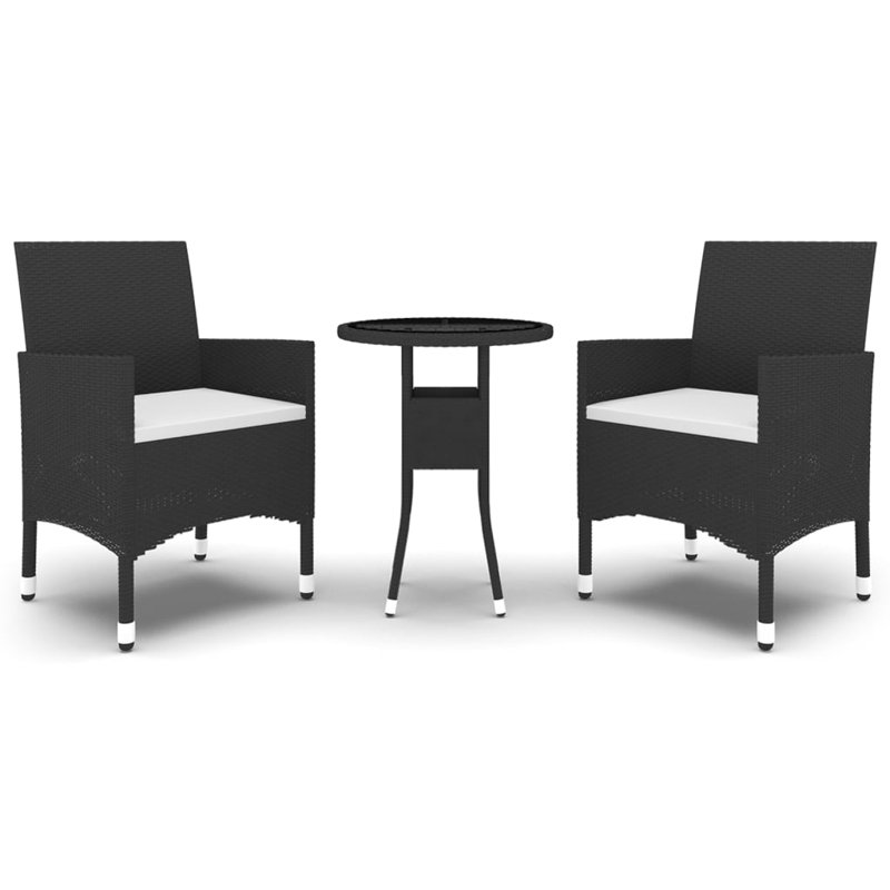 Garden Bistro Set Furniture, Black