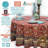 Floral Cotton Block Print Round Tablecloth-1728304988