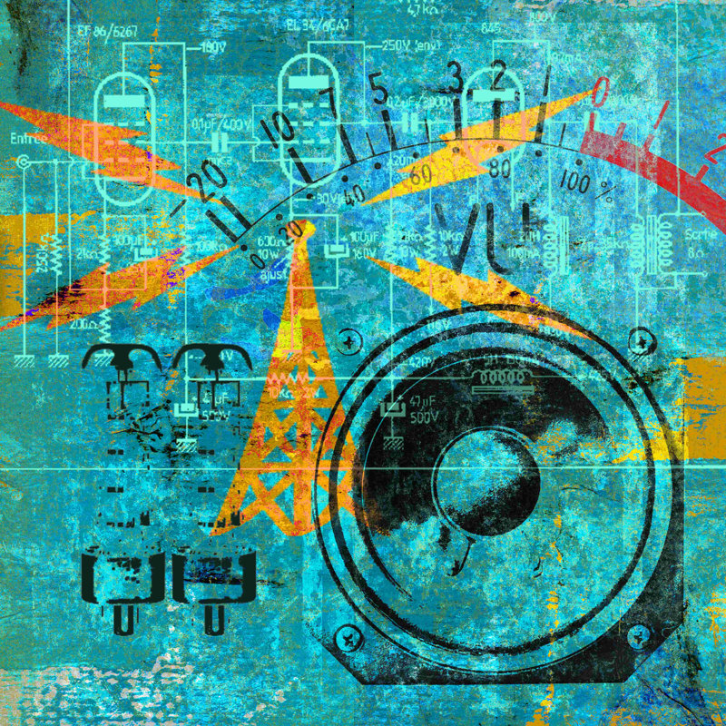 Rock and Roll Burst - impression sur toile tendue, L 12 po x H 12 po