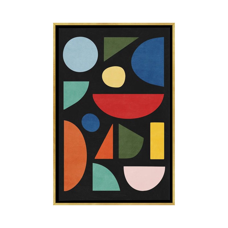 "Bold Abstract Artwork", impression d'art sur toile encadrée, H 48 po x l 32 po, Doré