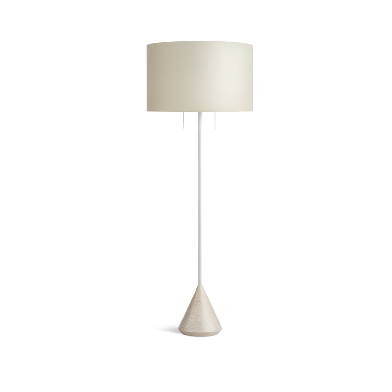 Flask Floor Lamp, Whitewashed Ash
