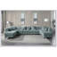 Canapé modulaire en tissu bleu cendré avec 7 coussins Zerah