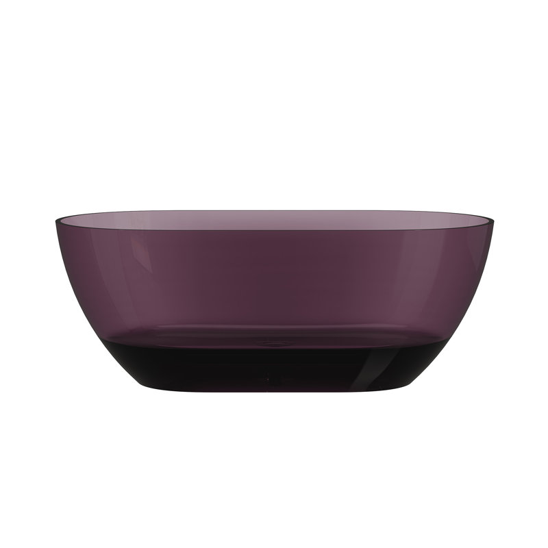 Marfa 59'' x 30'' Runway Semi Transparent Resin Freestanding Soaking Bathtub, Purple