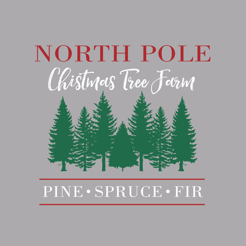 North Pole Christmas Tree Farm 3 - Wrapped Canvas Print, 76cm H x 76cm W x 3.8cm D