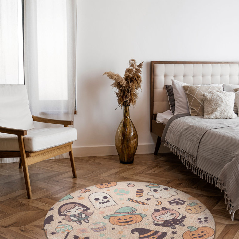 Tapis tressé Faded Frights, Rond 5 pi