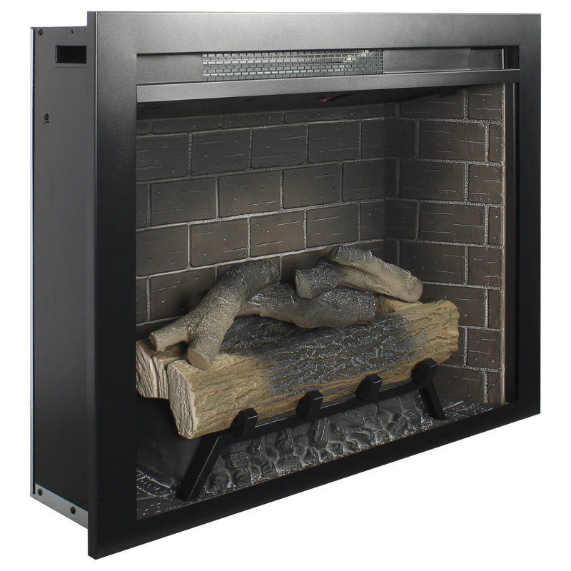 28inch Infrared Electric Fireplace Insert, Touch Panel Home Decor Heater, With Cracking Sound