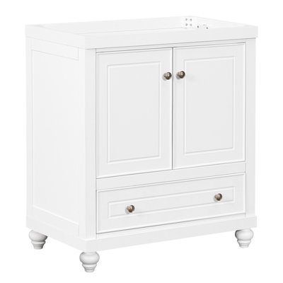 【Évier non inclus, meuble-lavabo de base seulement Van Meuble-lavabo de salle de bain de 30 po sans lavabo, base seulement, armoire avec portes et tiroir, cadre solide et panneau de fibres à densité moyenne