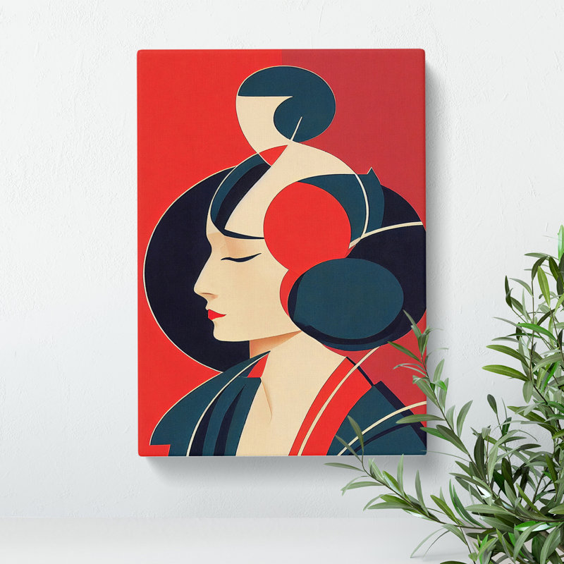 Woman Art Deco No.5 - Wrapped Canvas, 50cm H x 35cm W x 3cm D