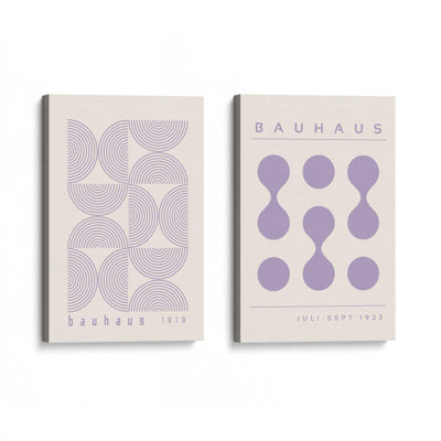 Bauhaus Flow and Composition en mauve I, ensemble de 2