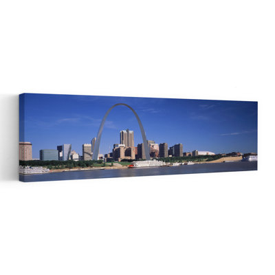 Skyline Gateway Arch St Louis MO USA by James Schwabel - Wrapped Canvas Panoramic Print