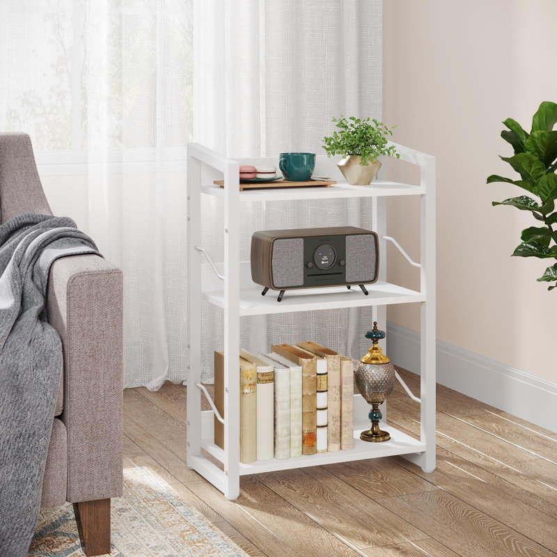 3-Tier Wood Bookcase, White