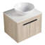 Meuble-lavabo flottant de conception moderne avec lavabo d'art en céramique et petites tablettes de rangement