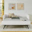 Lit de jour avec canapé-lit capitonné capitonné, taille simple, tissu Boucle, beige (83 po x 43 po x 29,5 po)-130631789-130631788