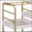 Vorrik Gold & Washed Finish Serving Cart with Adjustable Trays and Caster Wheels for Easy Mobility