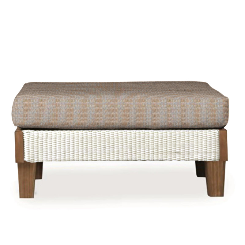 Catalina Outdoor Ottoman, Demo Oatmeal, Antique White
