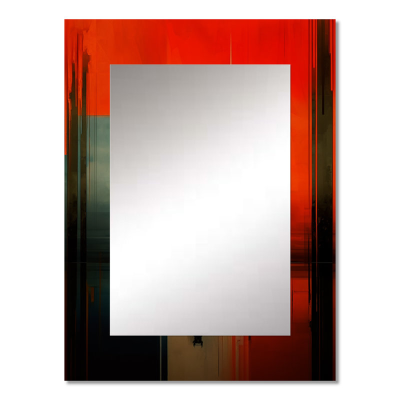 Lost In Simplicity II - Minimalism Unique Wall Mirror Decor, Modern Large Mirror, Printed Metal Art, 32" x 24"