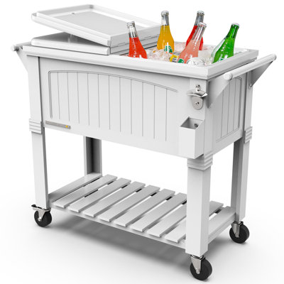 Permasteel 80 Qt. Furniture Style Rolling Patio Cooler