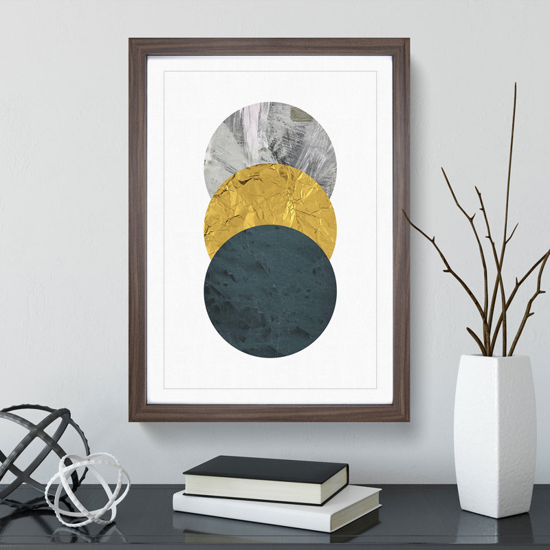 Textured Shapes No.1 - Framed Print, Walnut Framed, 65cm H x 48cm W x 2cm D