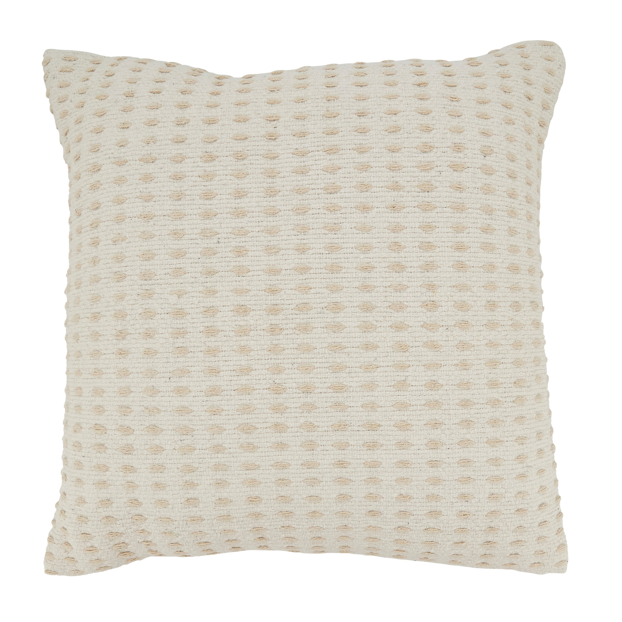 Elya Cotton Throw Pillow, Polyester/Polyfill, Natural