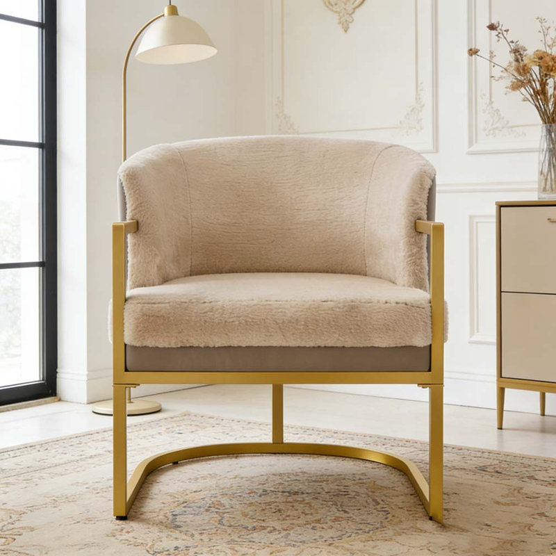 Chaise de lecture rembourrée Modern, Brun