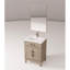 Meuble-lavabo en chêne gris 61 cm (L) x 46 cm (P) avec comptoir en acrylique, robinetterie, miroir de 46 cm et plateau de 61 cm inclus.
