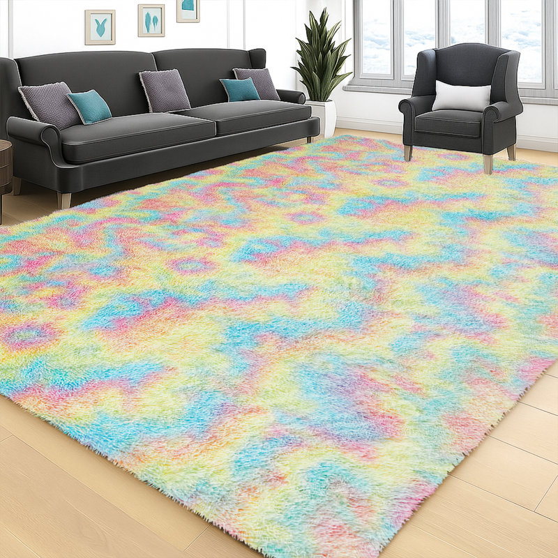 Non-Slip Luxury Shaggy Multi-Shade Rug, Rectangle 200 x 290 cm