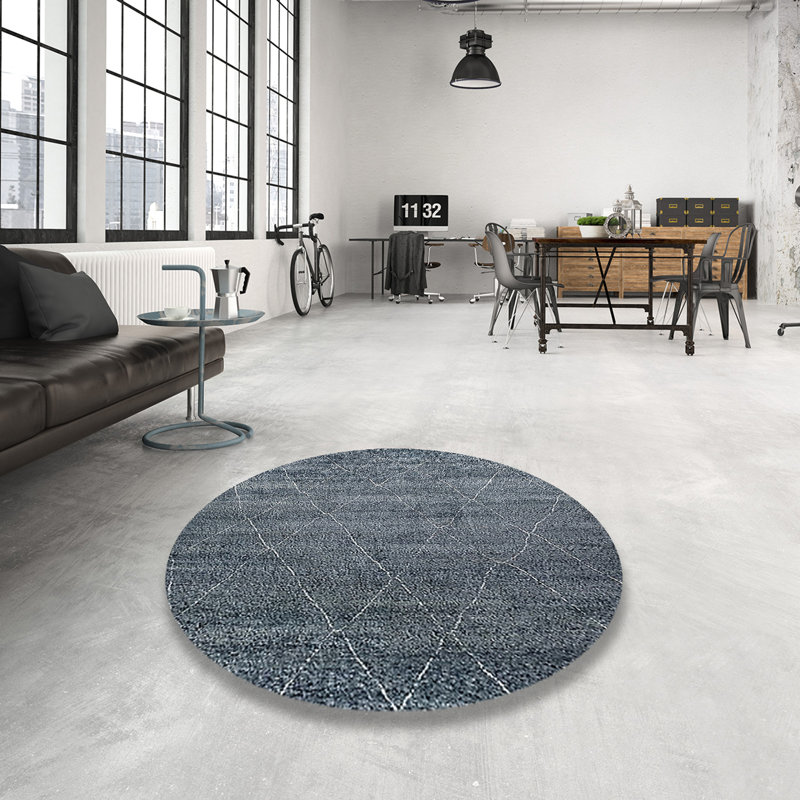 Geometric Indoor Rug, Round 4'