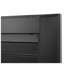 Armoire de rangement murale en métal noir avec serrure, étagères réglables et barrière anti-chute pour garage, sous-sol ou buanderie.