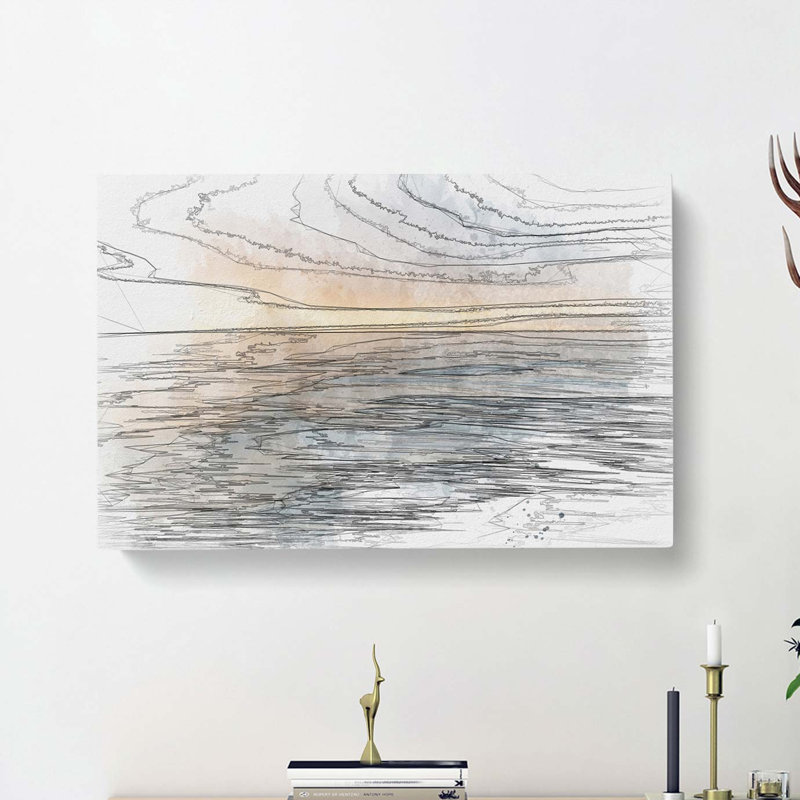 Tranquil Lake Michigan In Abstract - Wrapped Canvas, 35cm H x 50cm W x 3cm D