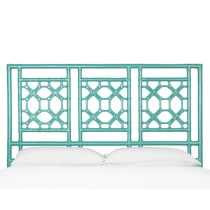 Lit standard à dossier en treillis, Turquoise, Lit double