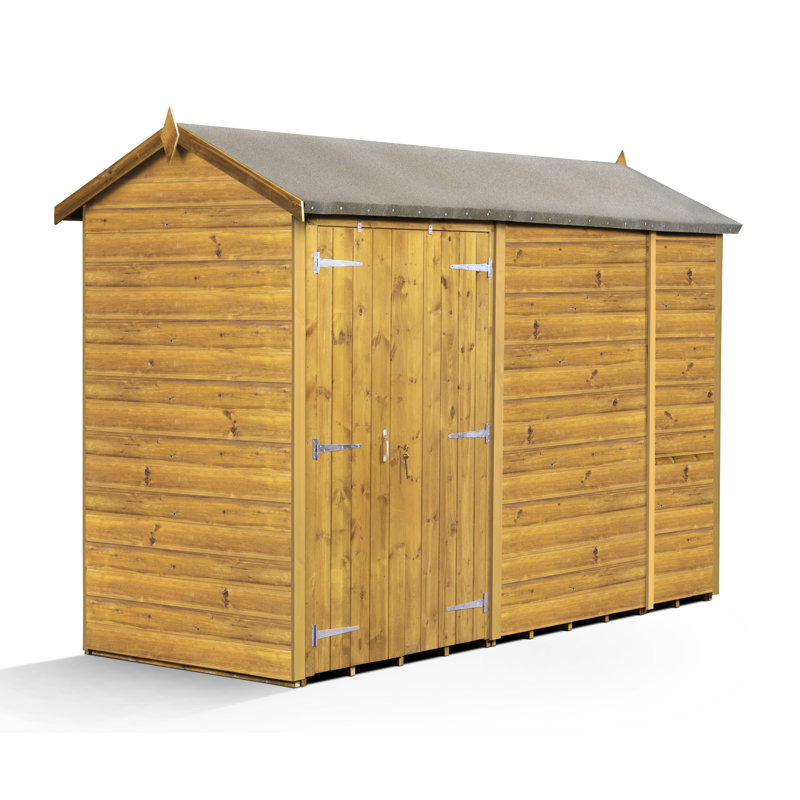 Modular Apex Garden Shed  10X4 No Windows Double Door