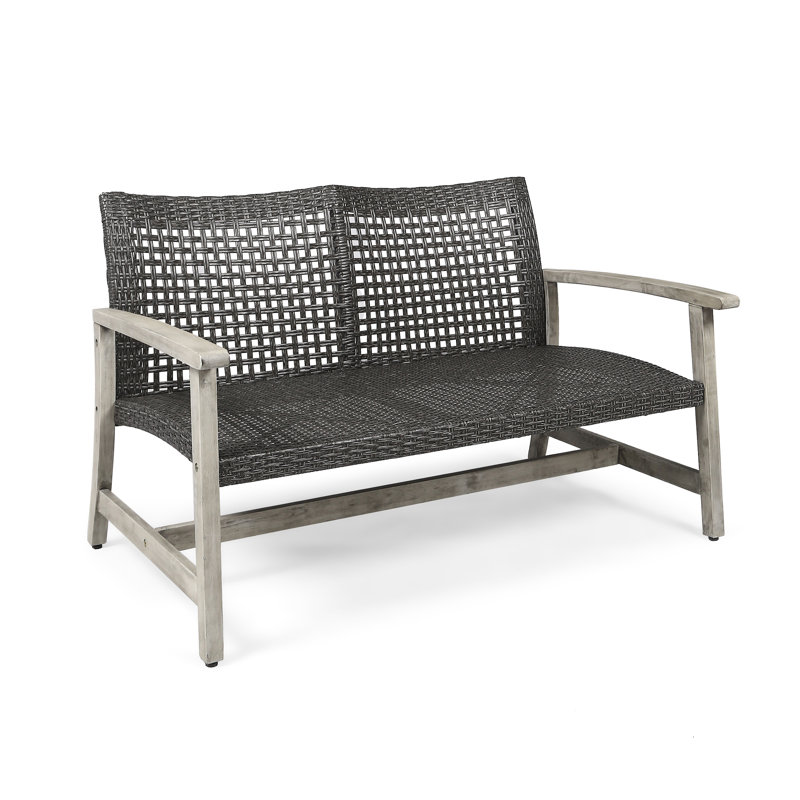 Outdoor Grey With Seating, Wood Construction And Iron Accents For Stability Backyard , Frame Accents, Weather-, Gray