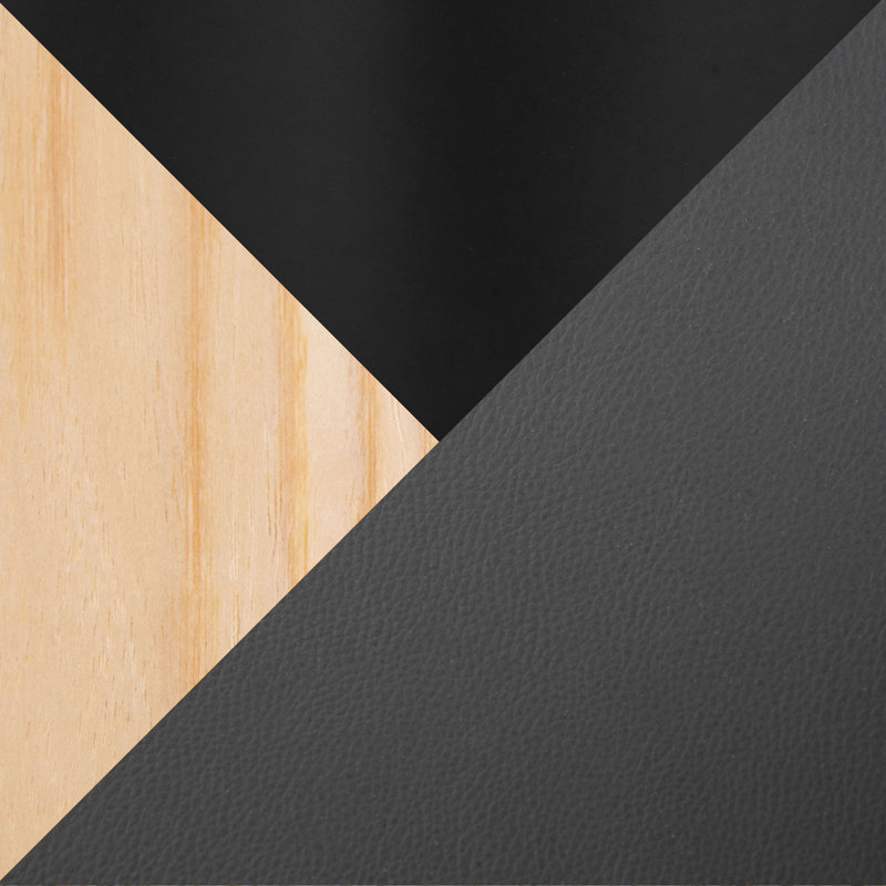 Tabouret de bar réglable avec pivot, Noir, Siège gris / cadre naturel, 3