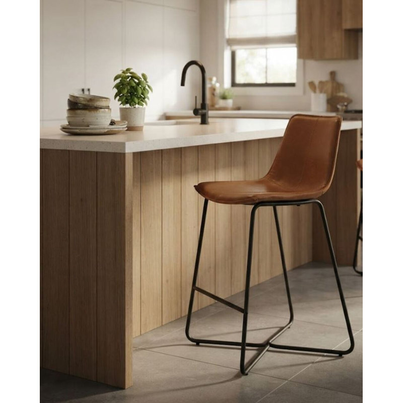 Praga Faux Leather Stool