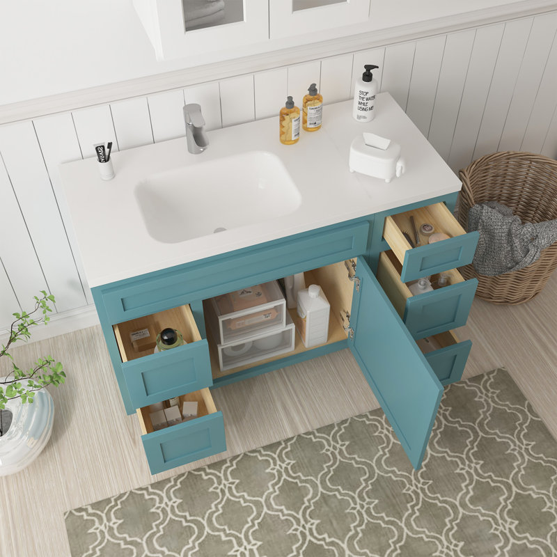 Base de meuble-lavabo simple 51 po seulement, Bleu sarcelle