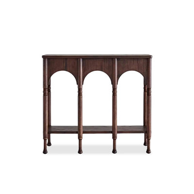 Walnut Solid + Manufactured Wood Rectangular Console Table