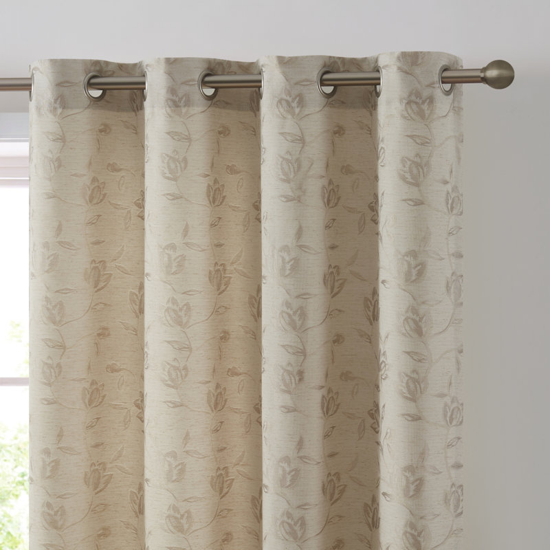 Cotton Blend Semi Sheer Curtain Pair, 54" W x 72" L, Taupe