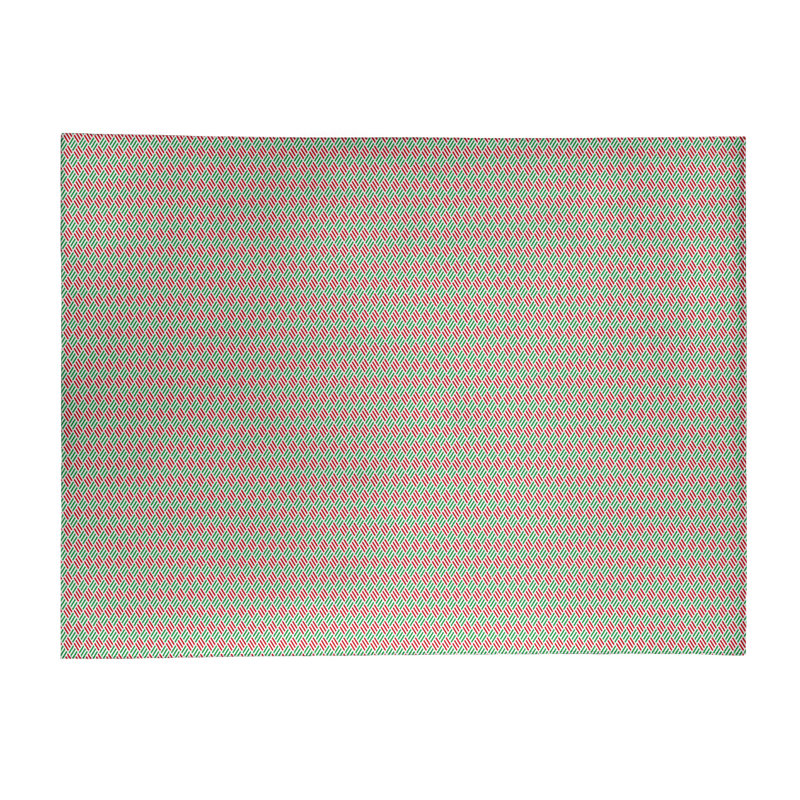 Tapis vert/rouge fait main, Rectangle 8 pi x 10 pi